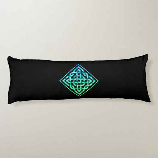 Celtic Knot - Diamond Blue Green Body Pillow Seitenschläferkissen (Rückseite)