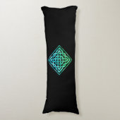 Celtic Knot - Diamond Blue Green Body Pillow Seitenschläferkissen (Vorderseite Vertikal)