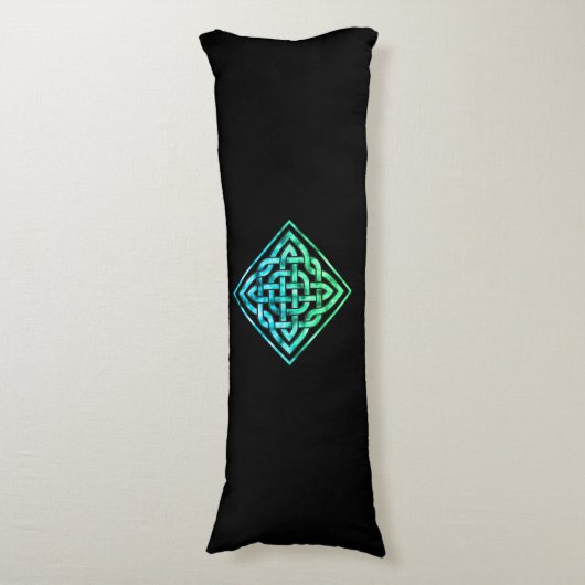 Celtic Knot - Diamond Blue Green Body Pillow Seitenschläferkissen (Vorderseite Vertikal)