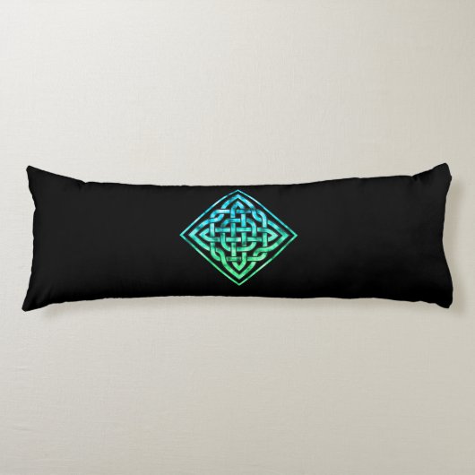 Celtic Knot - Diamond Blue Green Body Pillow Seitenschläferkissen (Vorderseite)