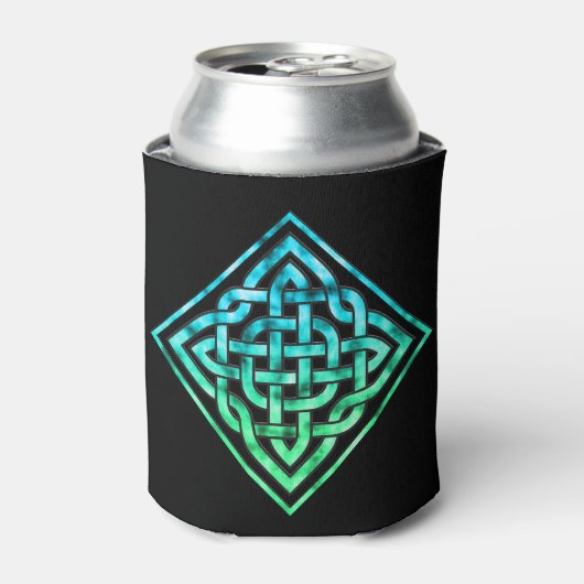 Celtic Knot - Diamond Blue Green Can Cooler Dosenkühler (Kanne Vorderseite)