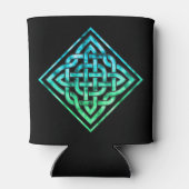 Celtic Knot - Diamond Blue Green Can Cooler Dosenkühler (Rückseite)