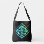 Celtic Knot - Diamond Blue Green Cross Body Bag Tragetaschen Mit Langen Trägern (Rückseite)
