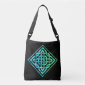 Celtic Knot - Diamond Blue Green Cross Body Bag Tragetaschen Mit Langen Trägern (Vorderseite)