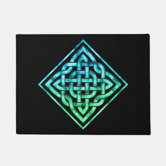 Celtic Knot - Diamond Blue Green Doormat Fußmatte (Vorderseite)