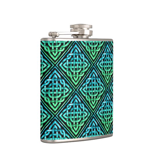 Celtic Knot - Diamond Blue Green Flachmann (Rechts)