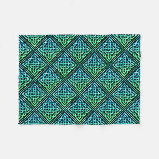 Celtic Knot - Diamond Blue Green Fleece Blanket (Vorderseite (Horizontal))
