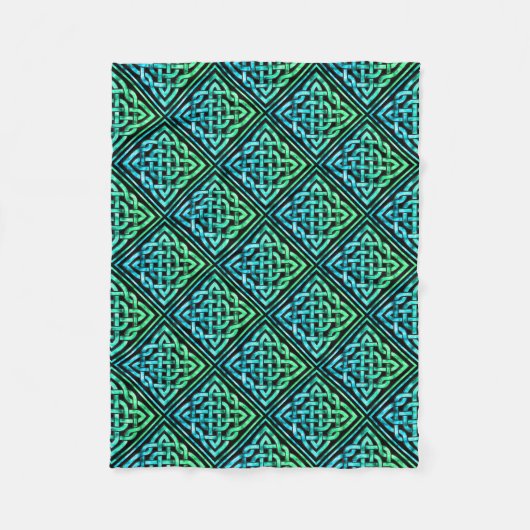 Celtic Knot - Diamond Blue Green Fleece Blanket (Vorderseite)