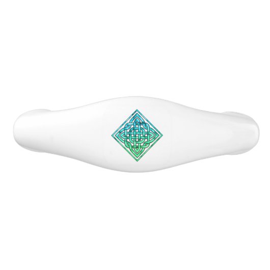 Celtic Knot - Diamond Blue Green Keramik Schubladengriff (Vorderseite)