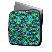 Celtic Knot - Diamond Blue Green Laptopschutzhülle (Vorderseite Links)