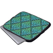 Celtic Knot - Diamond Blue Green Laptopschutzhülle (Vorne Knopf)