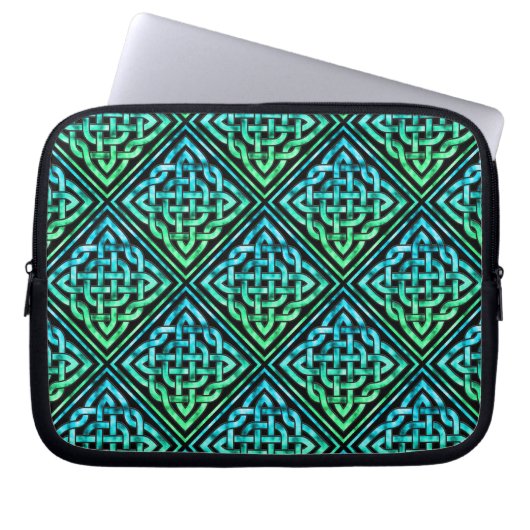 Celtic Knot - Diamond Blue Green Laptopschutzhülle (Vorderseite)