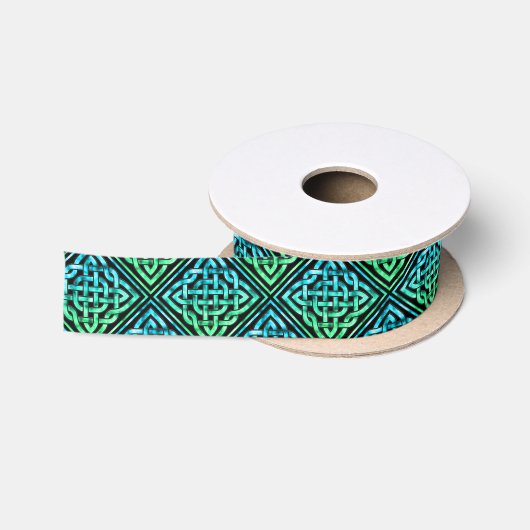 Celtic Knot - Diamond Blue Green Satinband (Spule)