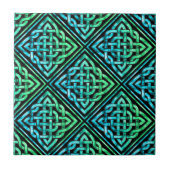 Celtic Knot - Diamond Blue Green Tile Keramik Tile Fliese (Vorderseite)