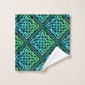 Celtic Knot - Diamond Blue Green Towel Set (Waschlappen)