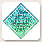Celtic Knot - Diamond Blue Green White Getränkeuntersetzer (Vorderseite)