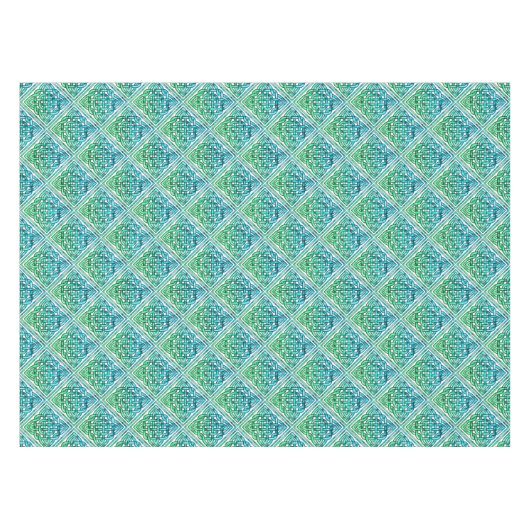 Celtic Knot - Diamond Blue Green White Tischdecke (Vorderseite (Horizontal))