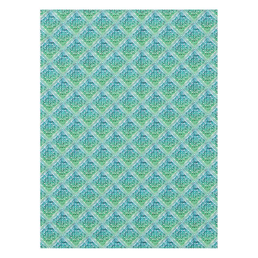 Celtic Knot - Diamond Blue Green White Tischdecke (Vorderseite)