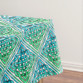Celtic Knot - Diamond Blue Green White Tischdecke (Beispiel)