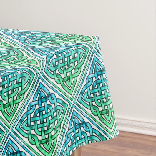 Celtic Knot - Diamond Blue Green White Tischdecke (Beispiel)