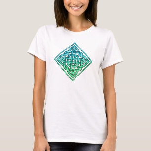 Celtic Knot - Diamond Blue Green White Tshirt