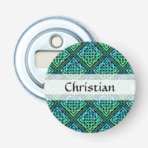 Celtic Knot - Diamond Tile Blue Green Flaschenöffner