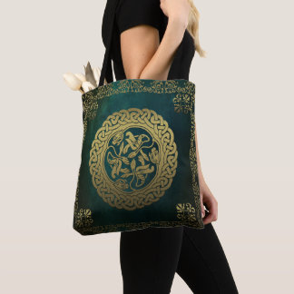 Celtic Knot Dogs Dark Washed Green Gold Tasche