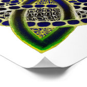 Celtic Knot Doodle Green Blue Poster (Ecke)