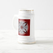 Celtic Knot Doodle Maroon Red Bierglas (Vorderseite Links)