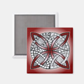 Celtic Knot Doodle Maroon Red Magnet (Vorderseite/Rückseite)