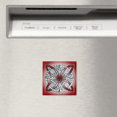 Celtic Knot Doodle Maroon Red Magnet (In Situ (Geschirrspüler))