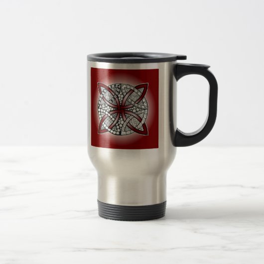 Celtic Knot Doodle Maroon Red Reisebecher (Rechts)