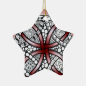 Celtic Knot Doodle Maroon Rote Keramik Ornament (Rechts)