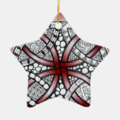 Celtic Knot Doodle Maroon Rote Keramik Ornament (Vorne)