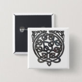 Celtic Knot Dragons - Black Chrome Button (Vorne & Hinten)