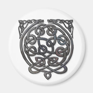 Celtic Knot Dragons - Black Chrome Magnet