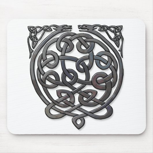 Celtic Knot Dragons - Black Chrome Mousepad (Vorne)