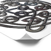 Celtic Knot Dragons - Black Chrome Poster (Ecke)