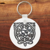 Celtic Knot Dragons - Black Chrome Schlüsselanhänger (Vorderseite)