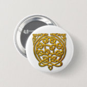 Celtic Knot Dragons - Gold Button (Vorne & Hinten)