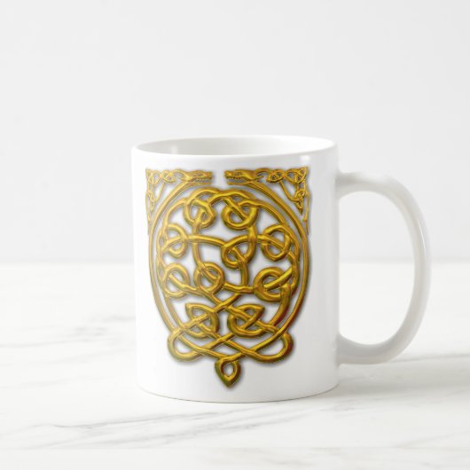 Celtic Knot Dragons - Gold Kaffeetasse (Rechts)