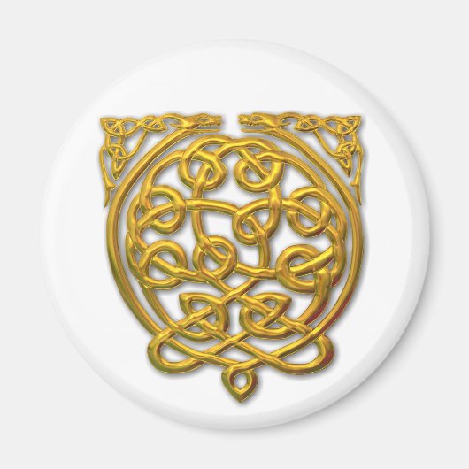 Celtic Knot Dragons - Gold Magnet (Vorne)