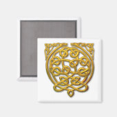 Celtic Knot Dragons - Gold Magnet (Vorderseite/Rückseite)