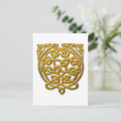 Celtic Knot Dragons - Gold Postkarte (Stehend Vorderseite)