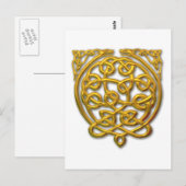 Celtic Knot Dragons - Gold Postkarte (Vorne/Hinten)