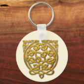 Celtic Knot Dragons - Gold Schlüsselanhänger (Vorderseite)