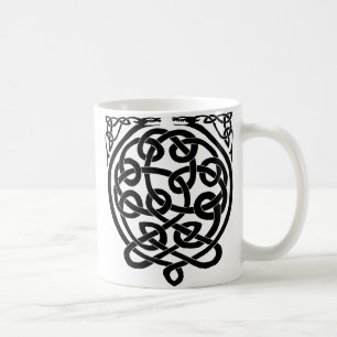 Celtic Knot Dragons - Schwarz & Weiß Kaffeetasse