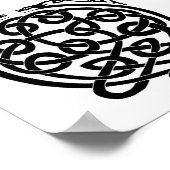 Celtic Knot Dragons - Schwarz & Weiß Poster (Ecke)