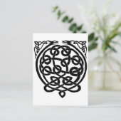 Celtic Knot Dragons - Schwarz & Weiß Postkarte (Stehend Vorderseite)