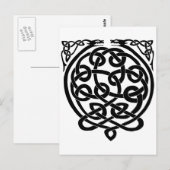 Celtic Knot Dragons - Schwarz & Weiß Postkarte (Vorne/Hinten)